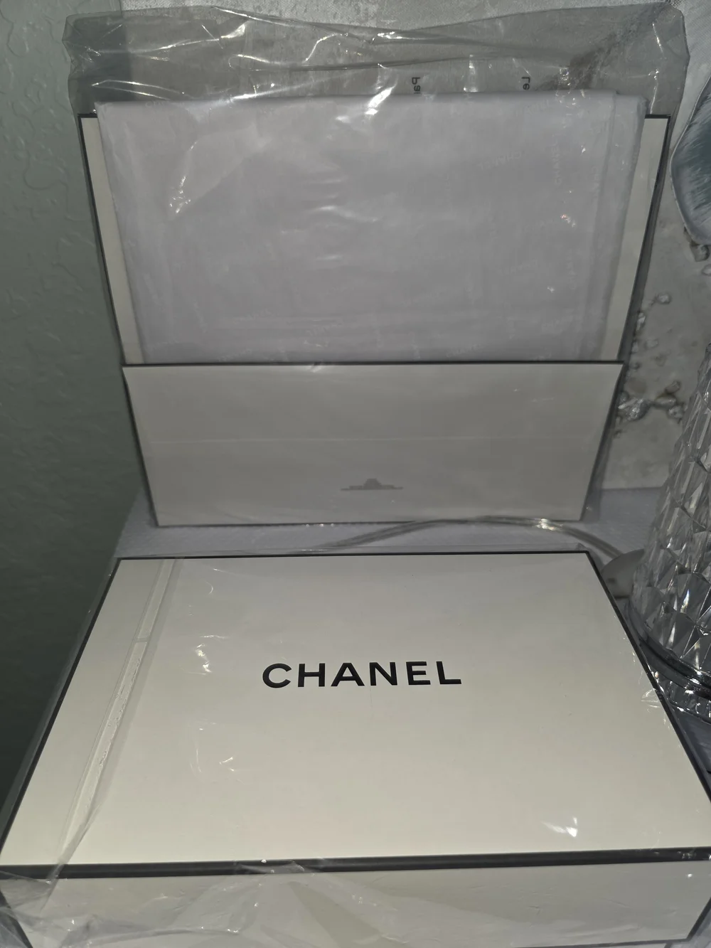 CHANEL White Protective Tablet Sleeve or Accessories Pouch